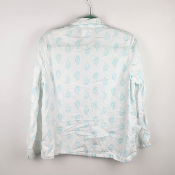 Three J NYC Boho Paisley Floral Cotton Button Up Pajama Top sz M - Picture 2 of 7